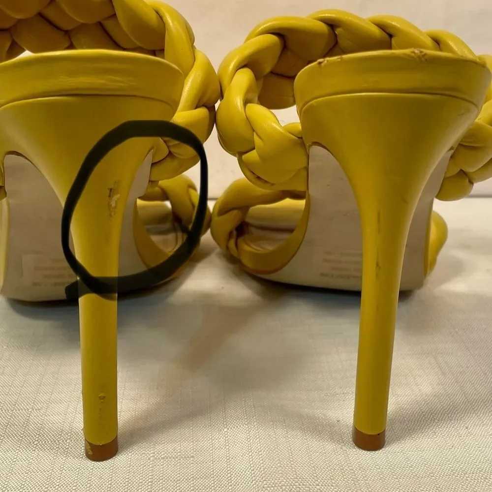 Steve Madden Mustard Yellow Braided Women's Sandals Size 7.5 - Picture 6 of 7